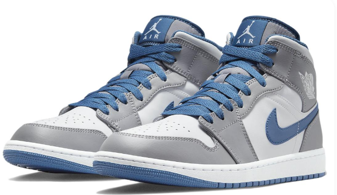 Air Jordan 1 Mid ‘Cement Grey / True Blue’ (DQ8426-014)