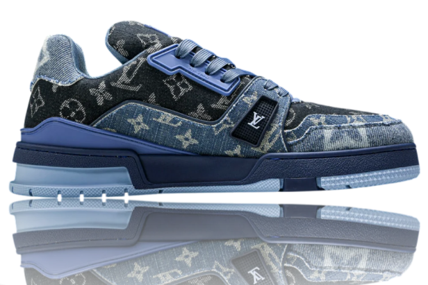 Louis Vuitton LV Trainer Low 'Monogram Denim' Sneakers - White Blue 1AC4YW