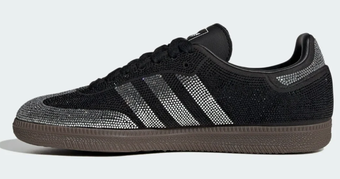 Adidas Samba OG 'Rhinestone' Women's Sneakers - Black Silver IH9052